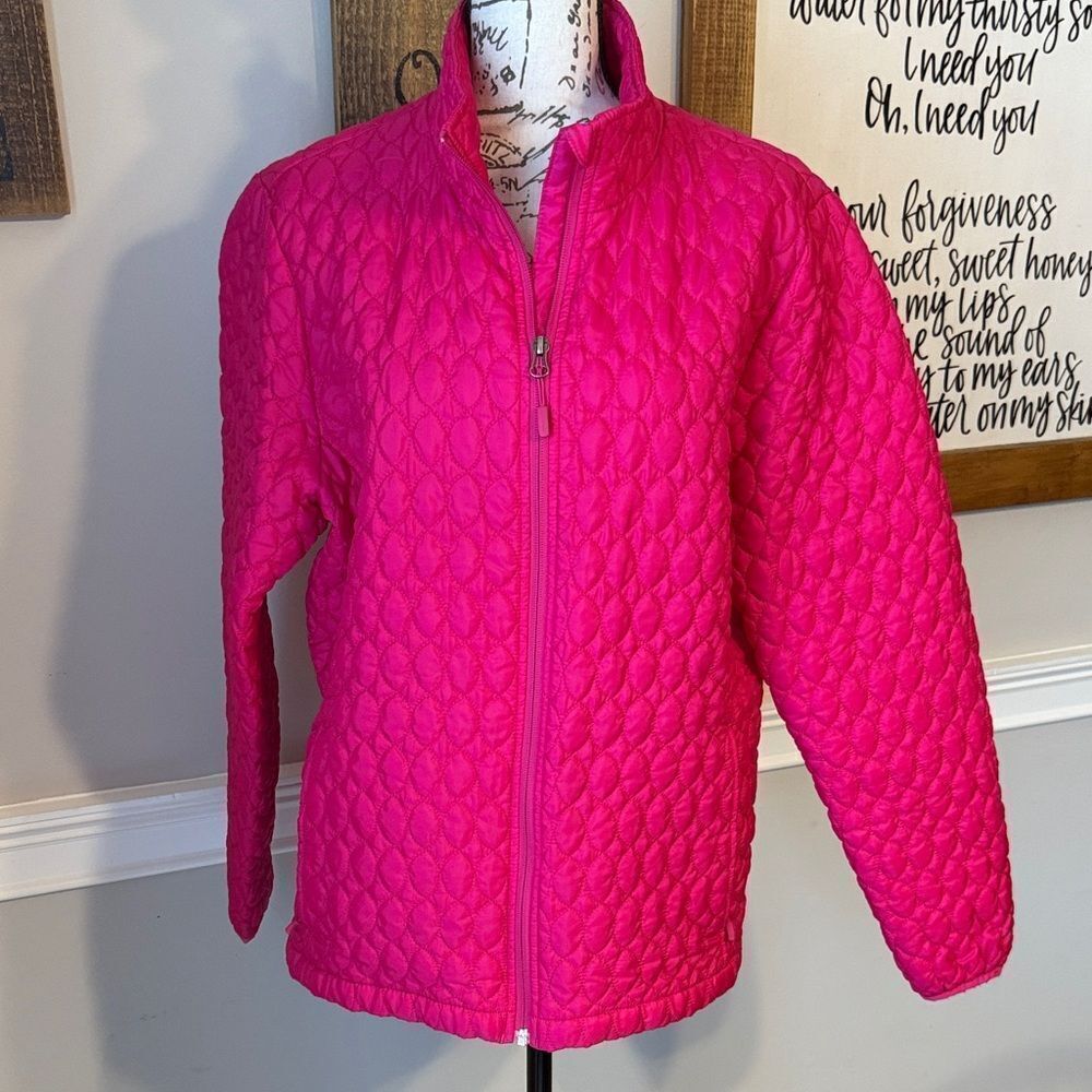Lands' End Bright Pink Kids Puffer Jacket